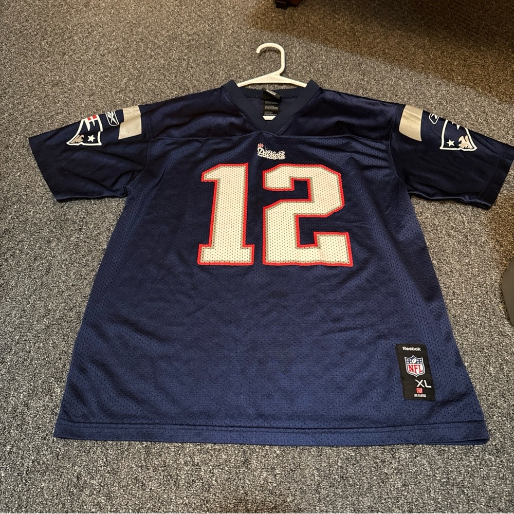 Tom Brady Jersey #12 Reebok  New England Patriots NFL Youth Size XL NFL